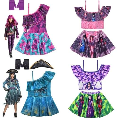 Descendants 3 Mal&Uma Ursula Cosplay Costume for kids Baby Girls One Piece or Two-Piece Swimming Swimwear Bathing Bikini evie