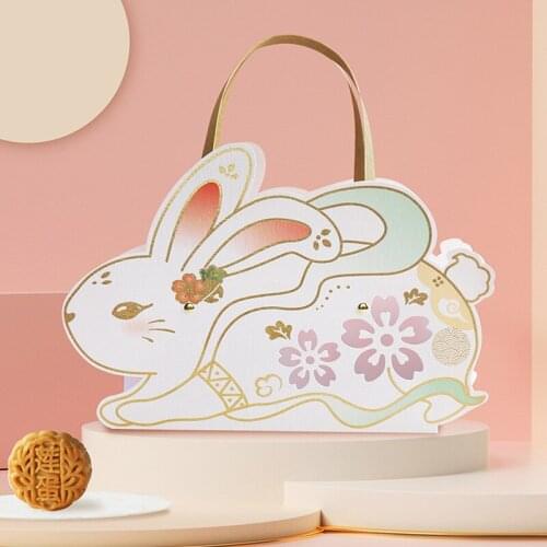 50 x New Creative Three-dimensional Rabbit Lantern Mid-Autumn Cantonese Mooncake Box Egg Yolk Pastry Wrapper Wholesale