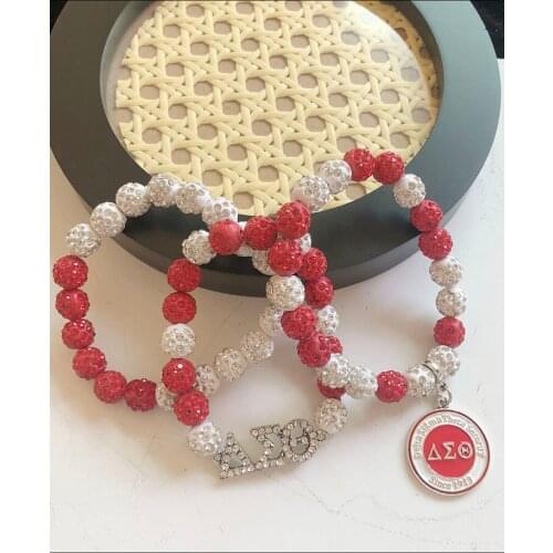 New Red And White Elastic Bracelet With White Pearl Pure Handmade Accesorios Para Mujer