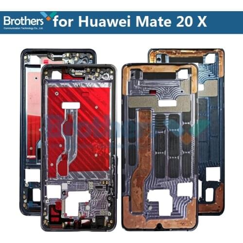 Front Frame for Huwei Mate 20 X LCD Frame Front Bezel Housing for Huwei Mate 20 X Screen Frame with Buttons Original Repair Part