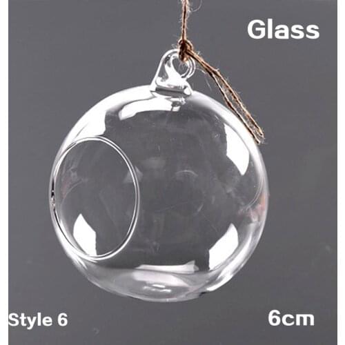 4/6/8Pcs 6Cm Clear Glass Round Hanging Candle Tea Light Holder Candlestick Home Globe Shape Glass Candlestick Tea Light Holder