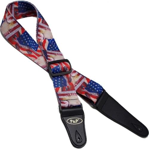 USA Impression Pattern Guitar Strap Electric Guitar Acoustic Guitar Folk Guitar Bass Strap