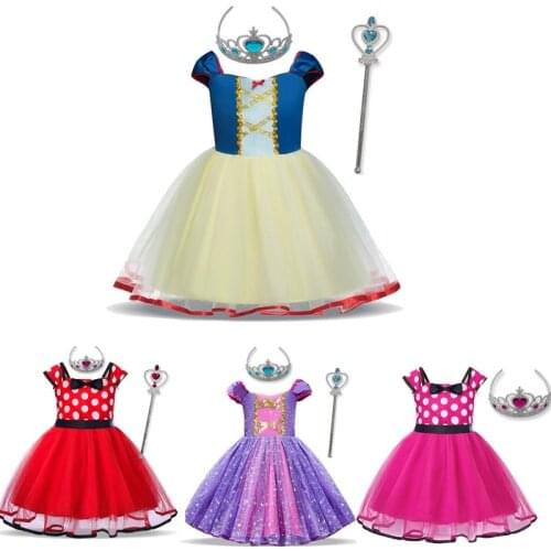 Toddler Baby Girls Christmas Dresses Winter Polka Dot Princess Costume Snowman Santa Claus Cosplay Dress Up Children Clothes