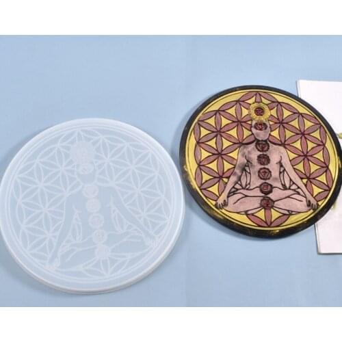 T84A Tarot Astrology Astrolabe Tray Ornaments Silicone Mould Crystal Epoxy Resin Mold