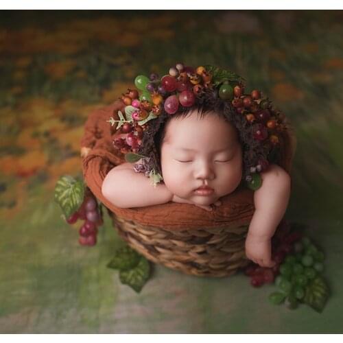 Floral Baby Bonnet Newborn Photography Props Vintage Baby Gril Graden Hat Flower Bonnet New Born Photo Shoot