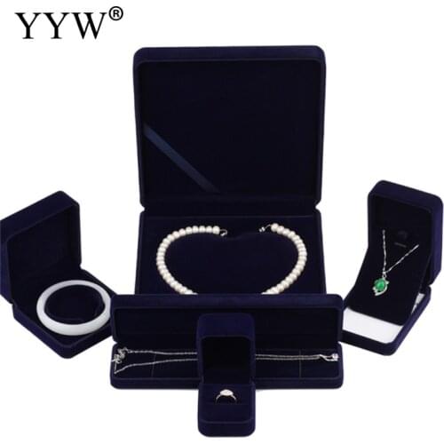 Dark Puple Vintage Velvet Jewelry Set Box Display Packing Bag For Necklace Bracelet Earrings Plush Wedding Birthday Gift Box