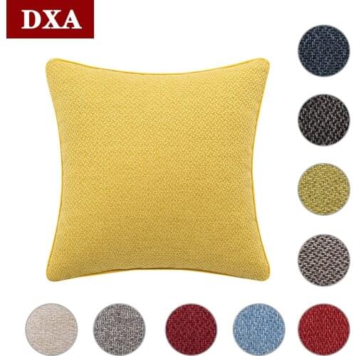 Ins Simple Plain Throw Pillow Case Cotton and Linen Stitching Pillowcase High Quality Sofa Cushion Cover Decorative 30x50/45x45