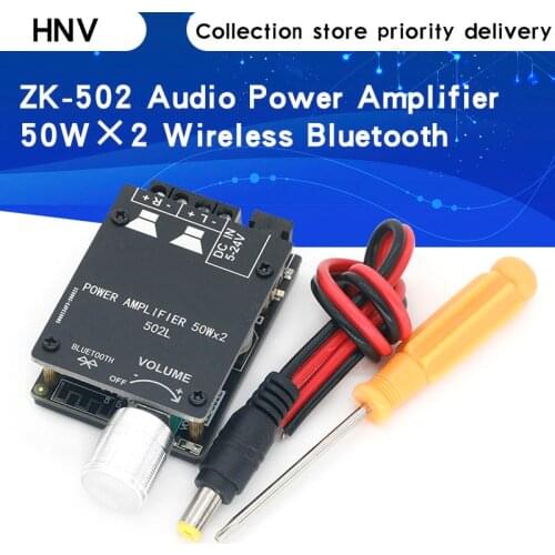 ZK-502L Bluetooth 5.0 Wireless Audio Digital Power amplifier Stereo board 50Wx2 Bluetooth Amp Amplificador power amp