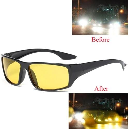 1PC Anti-Glare Night Vision Driver Goggles Night Driving Enhanced Light Glasses Fashion UV Protection Sunglasses Car Accessries