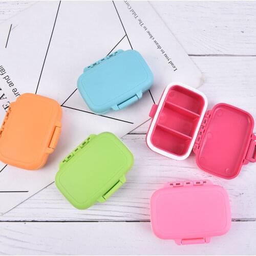 1pc Foldable And Portable Daily Vitamin Medicine Pill Box Case Container 3 Grids Travel Storage Organizer Container Case