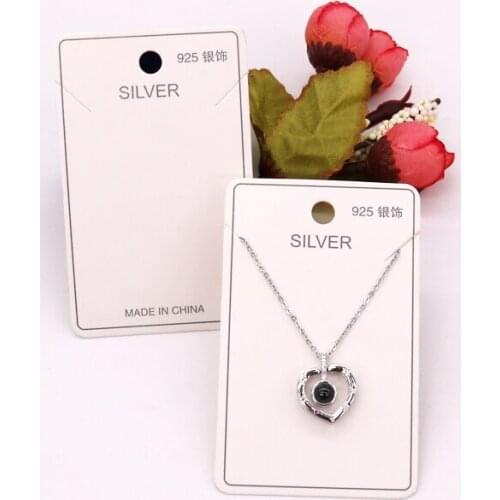 200pcs/lot 5*8cm Jewelry Necklace Pendant Display Card Packaging White Paper Tags Cards Holder For Accessories