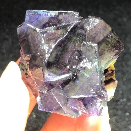 48.1gNatural violet blue fluorite mineral specimen stone home decoration aura healing round vein teaching CRYSTAL QUARTZ GEM