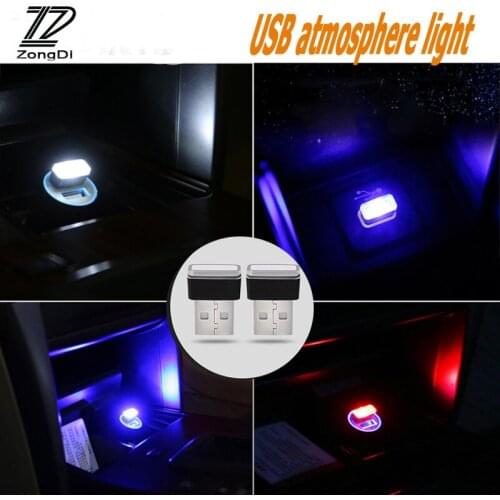 ZD Car Styling For Hyundai Tucson 2017 Solaris ix35 i30 Suzuki Swift Mitsubish ASX Mazda Car USB Charger Atmosphere LED Light H7