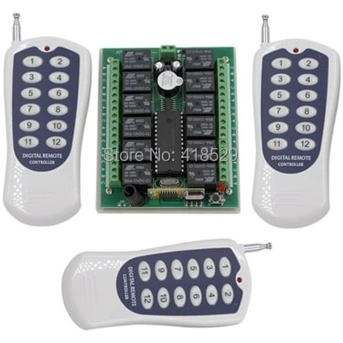 Wireless light switch 12v for home,12CH RF Remote Control System with remote controller SKU: 5578