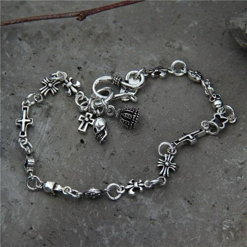 Starfield Van Gogh Thai Cross Crosses Skull Bracelet Sterling Silver S925 Vintage Crown Couple HJewelry Bracelets
