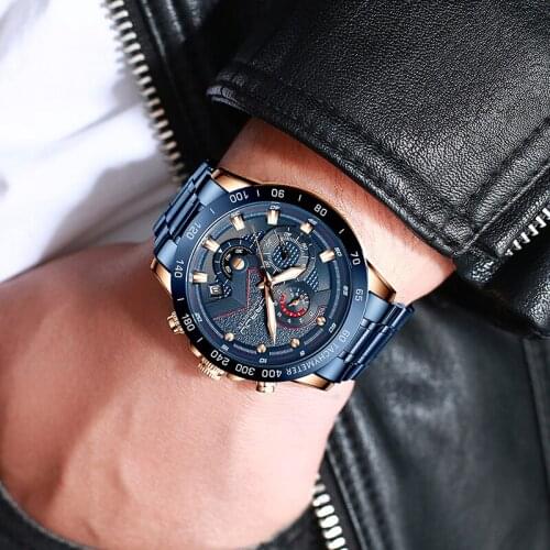 Crrju Top Mens Watches 2020 Luxury Brand Men Full Steel Quartz Watches Analog Waterproof Sports Army Military WristWatch Clock