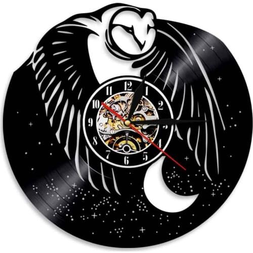 Adorable Snowy Owl Inspired Vinyl Record Wall Clock Forest Animal Owl Bird Silhouette Home Decor Retro Album Music Record Clock
