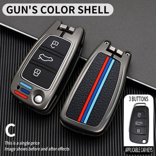 Zinc Alloy Car Remote Key Case Cover Protective Shell For Audi C6 R8 A1 A3 Q3 A4 A5 Q5 A6 S6 A7 B6 B7 B8 8P 8V 8L TT RS Sline