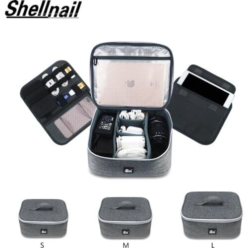 Shellnail Protect Case For GOPRO XIAOMI YI SJ Camera Accessories Hard Drive Power Data Cable Multi-function Storage Bag