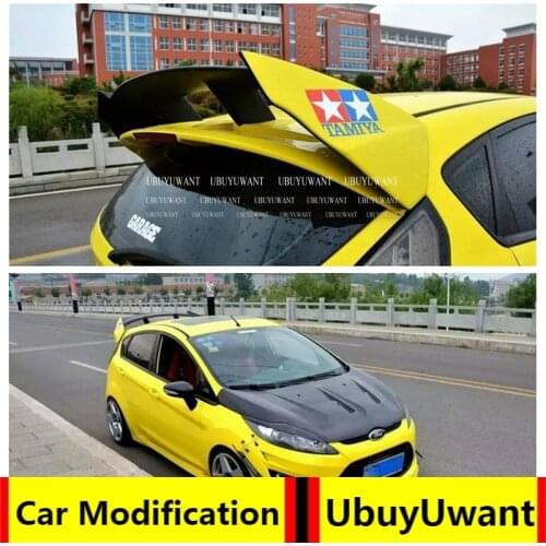 For Ford Fiesta Hatchback 2009 2010 2011 2012 2013 2014 2015 2016 Spoiler FRP Material Primer Color Car Tail Wing Decoration