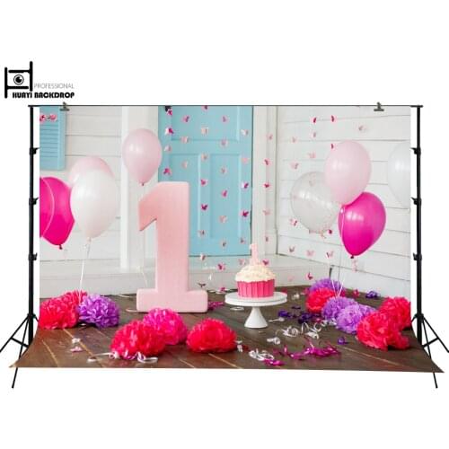Birthday Celebration Photography backdrops,baby Studio Photobooth background, Interiors With Balloon Flowers Backdrops XT-6670