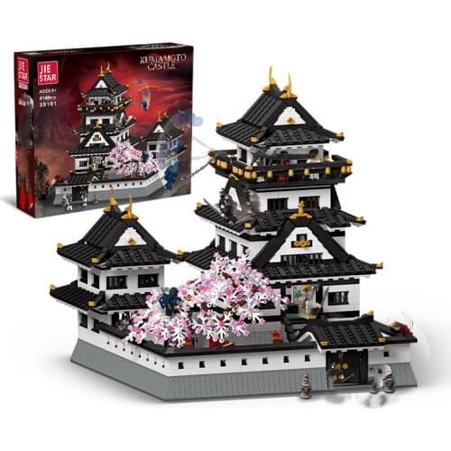JIESTAR Kumamoto Castle MOC Model Creative City Street View Ninjaa Series Small Particles Assembling Blocks Toys For Kids Gifts