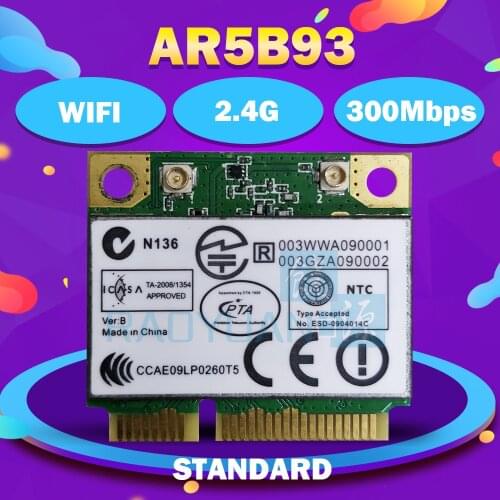 AR5B93 AR9283 Half Height Mini PCI-E Wireless Wlan WiFi Card 300Mpbs For Atheros Nov11