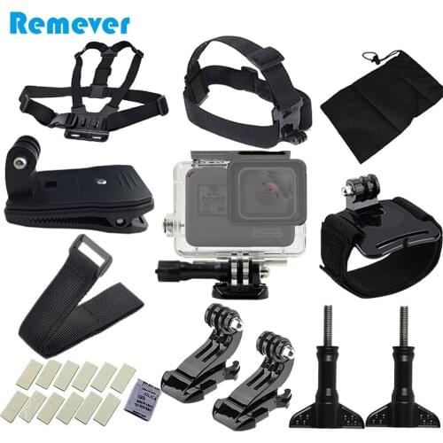Action Camera Accessories Set Kit For Gopro Hero 5/6 Waterproof Case Head Chest Strap For Gopro 5 Sports Action Cameras Kit