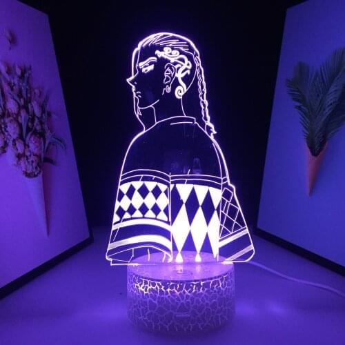 Handsome Back Side Faces 3D LED Lamp Anime Figure for Couple Childrens Festival Birthday Gifts White Visual Illusion Neon Light