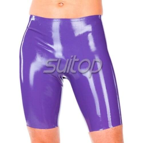 Suitop rubber latex Hot Pants purple color