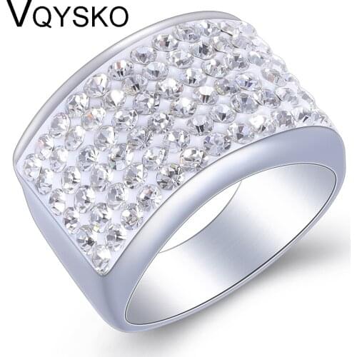 Fashion Jewelry Women Wedding Accessories Rings With Clear Crystal Wholesale Stainless Steel Bling Crystal Ring For Women