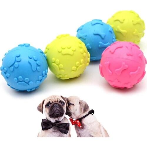 Molar Balls Tooth Cleaning Dog Play Toys Pet Chew Squeaky Toy Bite Resistant Rubber Ball Puppy Interactive Training Toys
