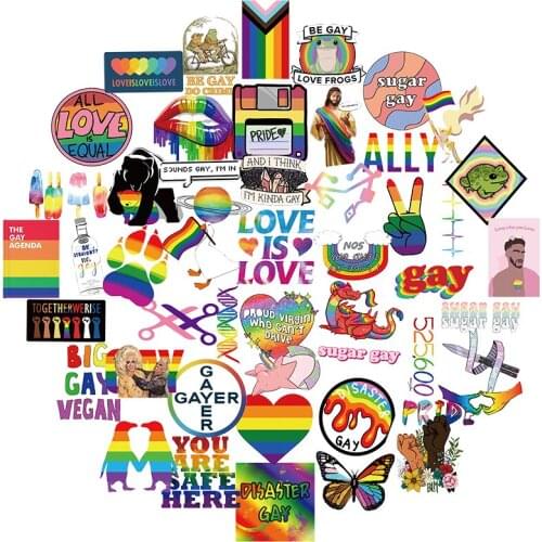 10/50pcs Colorful Funny Gay Stickers For Skateboard Guitar Motorcycle Car Schoolbag Laptop Bicycle Suitcase
