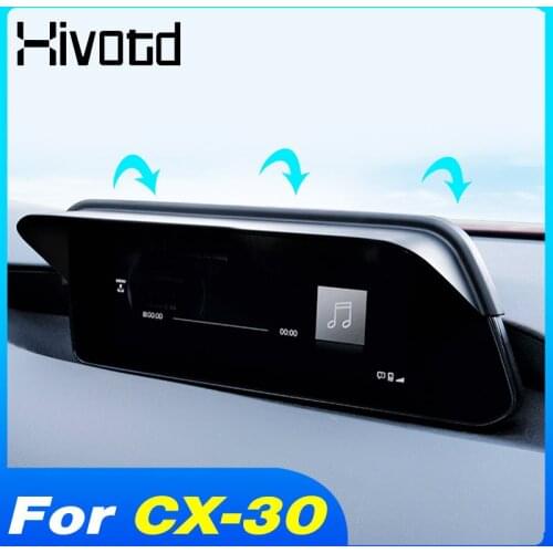 Hivotd Navigation Screen Sunshade Hood Interior GPS Sun Visor Protection Cover Car Styling Parts For Mazda CX-30 CX30 2020 2021