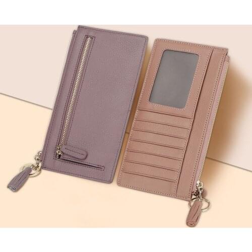 The new leather multifunctional long section large capacity multi card position clutch bag credit card holder cardholder