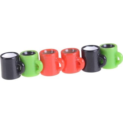 New 6Pcs Cute Mini Cup For Miniature Dollhouse Coffee Cup Kitchen Room Food Drink Home Tableware Decors Random