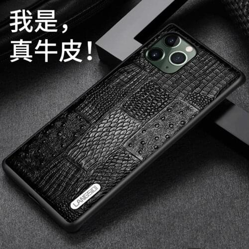 New Brand Luxury Phone Case For Iphone Xs Max Xr X Shockproof Back Cover Genuine Leather Cases For Iphone 11 Pro Max