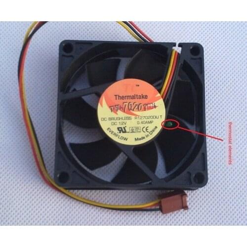 New Original R127020DU For TT 7020 7CM 7cm 3-Pin Ball Fan 0.40A 0.20A Temperature SENSOR