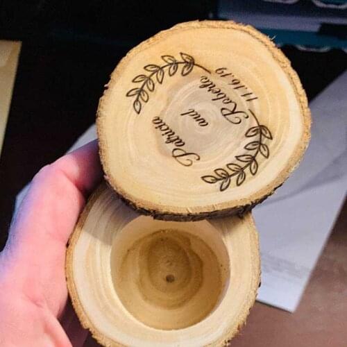 Personalized Wedding Ring Box ,Rustic Wooden Ring Holder ,Custom Your Names and Date,Engagement Box