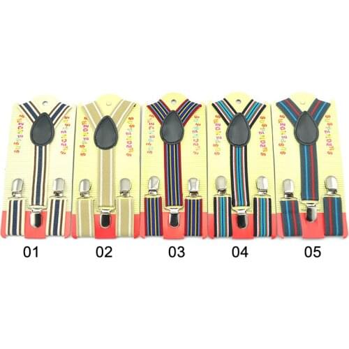 Kids Suspenders 2.5cmx65cm "20 Striped" Mixed Boys/Girls Elastic Braces Slim Printing Suspenders/gallus Wholesale & Retail
