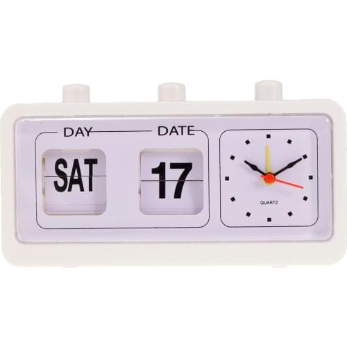 Retro Fashion Flip Clock Digtal Flip Day Date Time Display Clock