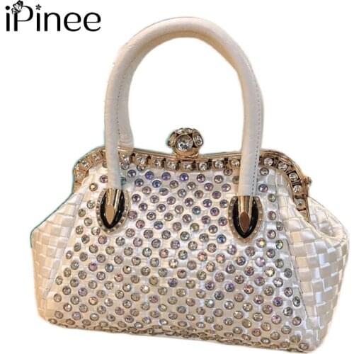 IPinee Luxury Designer Handbag Rhinestone Sequines Brand Bag Dual-use New Over Shoulder Bolso Crossbody Tote Purses