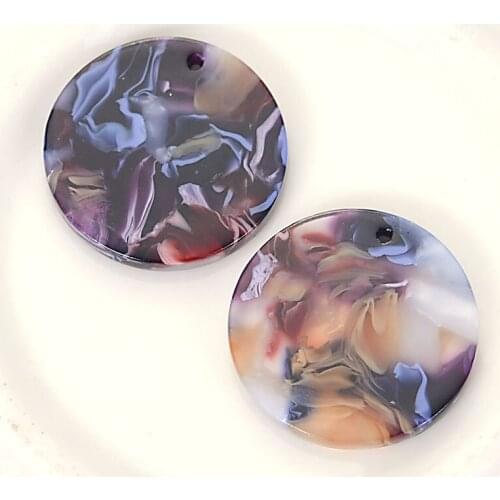Miasol 20 Pcs Flat Round Shape DIY Earrings Pendants Pendulum Ornaments Acetic Acid Fresh Powder Pendant For Diy Jewelry Making
