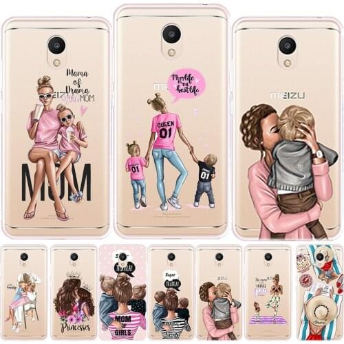 Black Brown Hair Baby Mom Girl Soft TPU Case Cover For Meizu M3 Note M6 Note M6S M5S M5C M6T Pro 7 Plus 15 Plus Silicon Capa