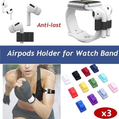 3/2/1pcs original holder for apple watch strap band holder for airpods pro 12 earphone antilost sport silicone case acccessories