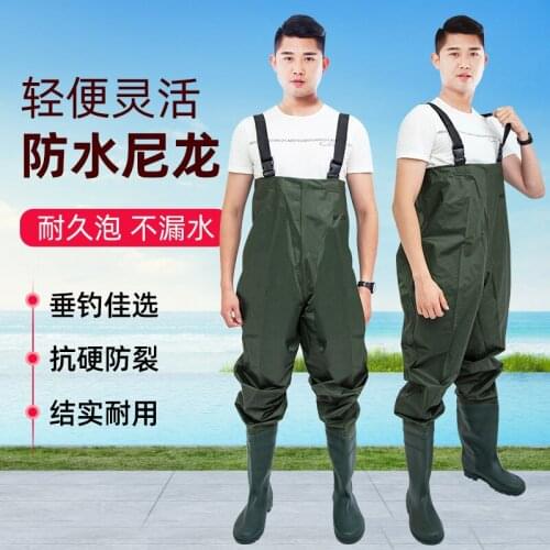 Ultra-light waterproof, wear-resistant nylon, thickened water pants, one-piece rain pants, fishing clothes, reservoir suit