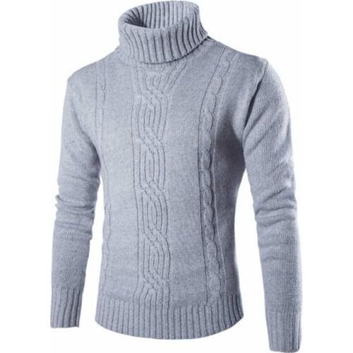 Turtleneck Sweater Plus Velvet Thickening Bottoming Shirt Mens Knit Sweater Korean Style Trend Personality Knitted Sweater
