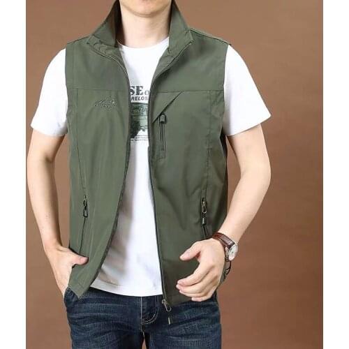 Mens Vest Spring Summer Breathable Quick Drying Waistcoat Vests Outdoor Plus Size M-5XL Chalecos Sleeveless Jacket
