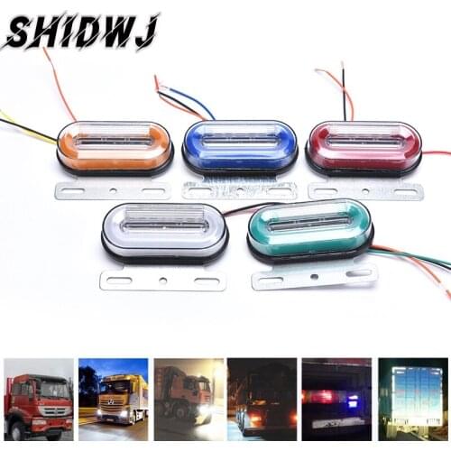 1pc Car Signal Light Truck For Lori LED Side Lamp 24V Round/Oval Colorful Side Marker Lamp Orange/Blue/Red/Green/White Sidelight