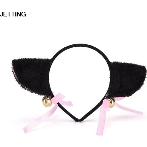 1 pcs Lovely Bell Hairwear Women Fashion Charming Lovely Fox Cat Ear Fur Hair Clip Hairband